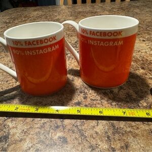 New- Orange Social Media Mugs Set